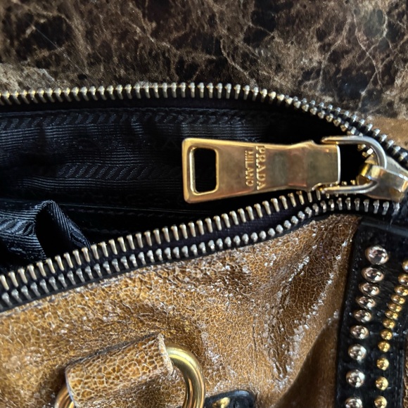 Prada crackle leather studded two way bag - Picture 6 of 6